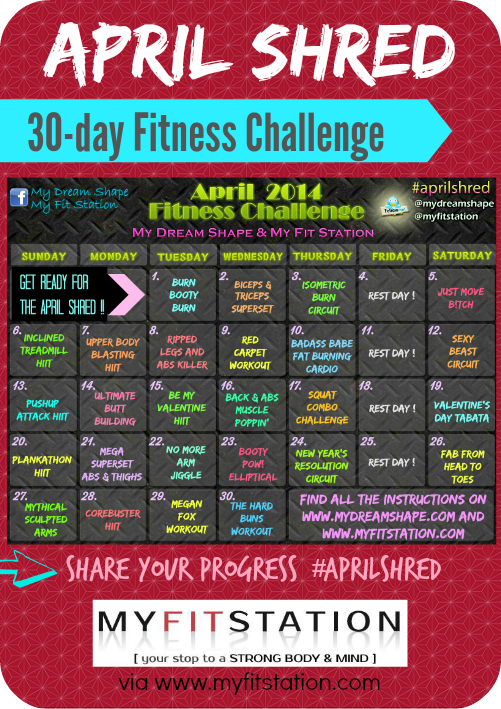 30-day Shred: April Fitness Challenge ! | My Fit Station