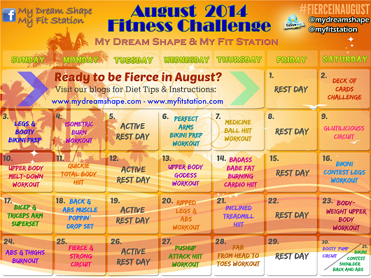 Fierce In August your August Fitness Challenge