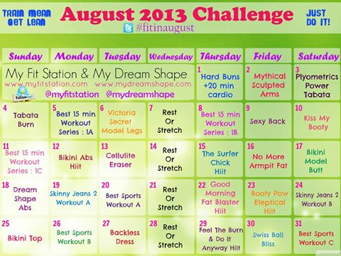 monthly workout calendar